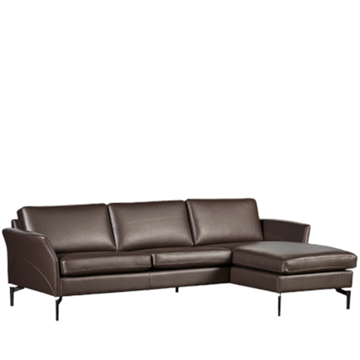 Skalma - Combine sofa m/chaiselong. Brun semi anilin.